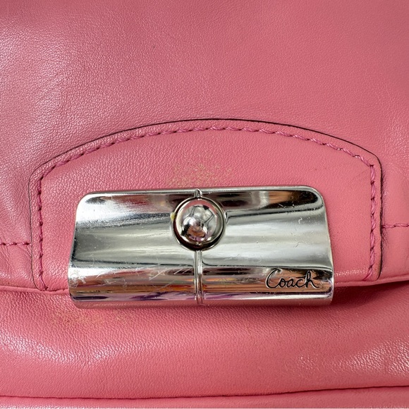 COACH Kristin Pink Leather Shoulder Crossbody Hobo Bag Purse F22308 - Picture 7 of 17